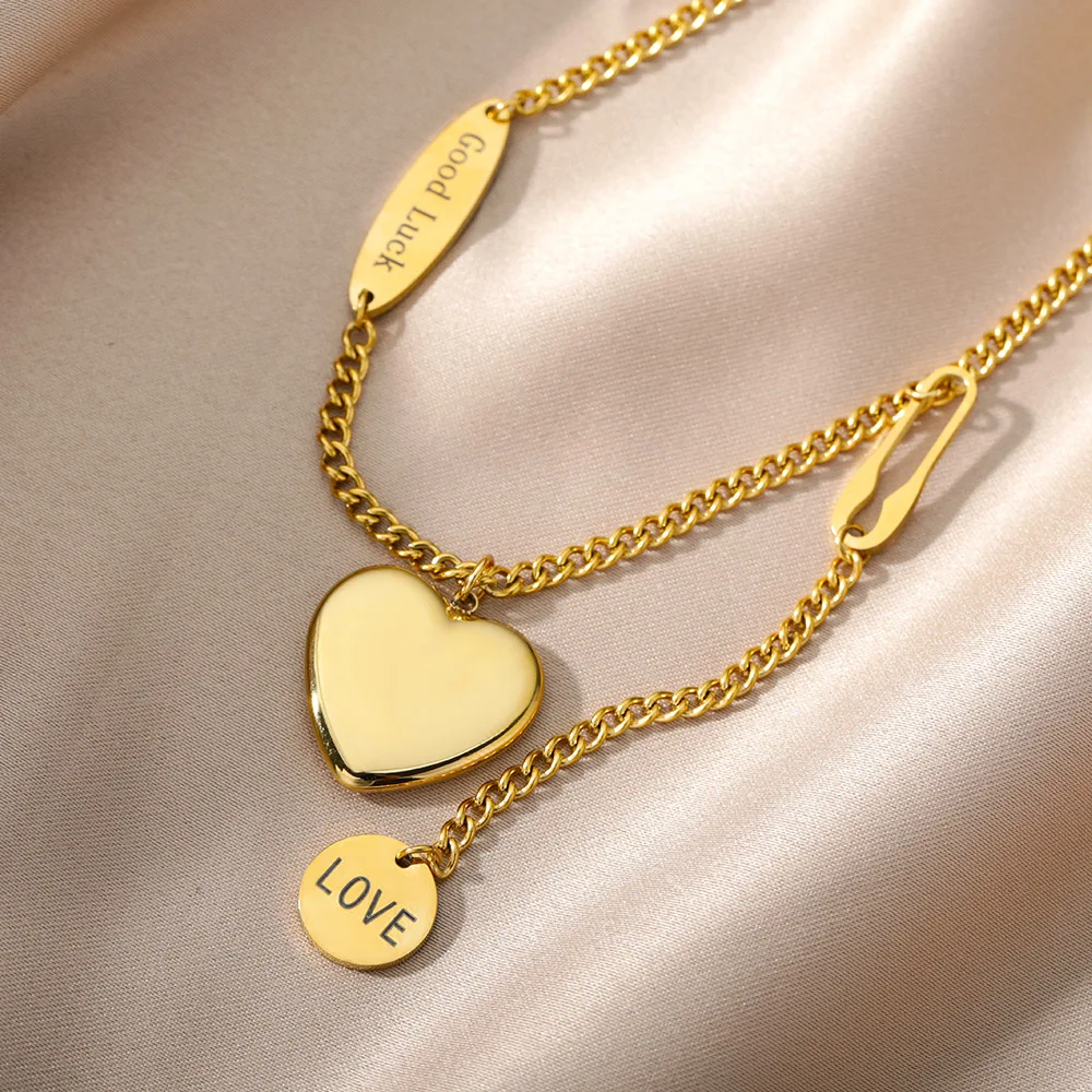 Stainless Steel Gold Color Multi-Layer Geometric Necklace For Women 2022 Trendy New Fashion Party Jewelry Collares Dropshipping Stainless Steel Gold Color Multi-Layer Geometric Necklace For Women 2022 Trendy New Fashion Party Jewelry Collares Dropshipping