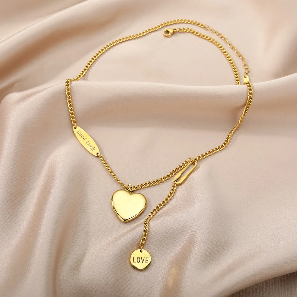 Stainless Steel Gold Color Multi-Layer Geometric Necklace For Women 2022 Trendy New Fashion Party Jewelry Collares Dropshipping Stainless Steel Gold Color Multi-Layer Geometric Necklace For Women 2022 Trendy New Fashion Party Jewelry Collares Dropshipping