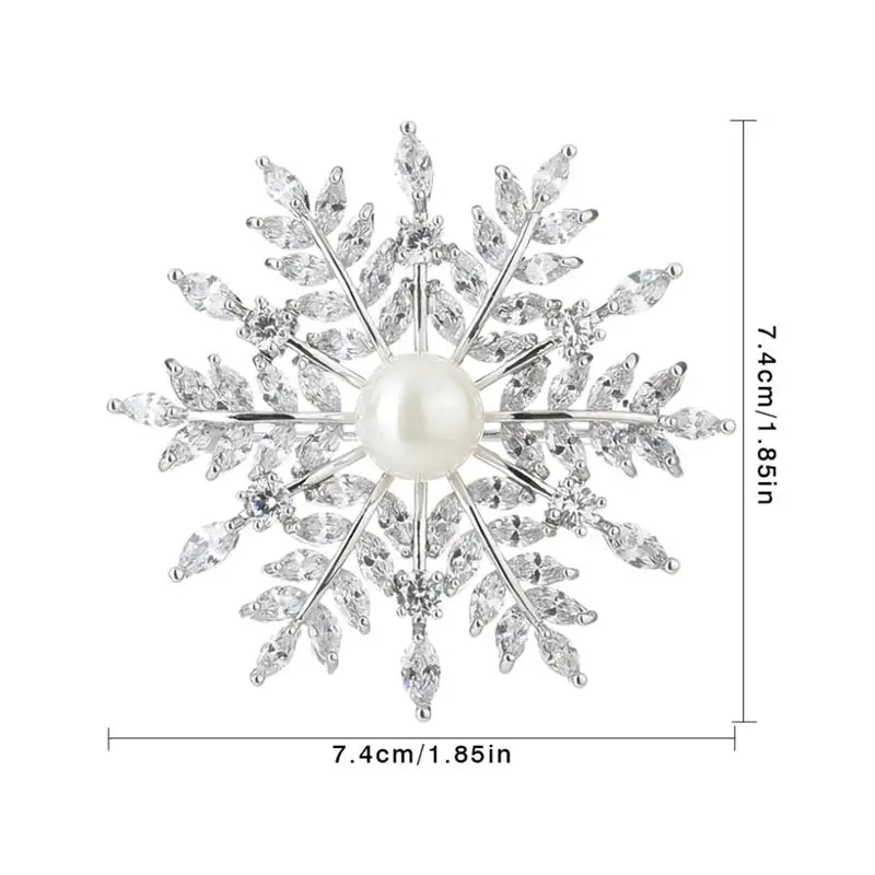 Fashion Brooch Women Breast Pink Snowflake Zircon Badge Snowflake Decor for Clothes Sweat Shawl Scarf Fashion Brooch Women Breast Pink Snowflake Zircon Badge Snowflake Decor for Clothes Sweat Shawl Scarf