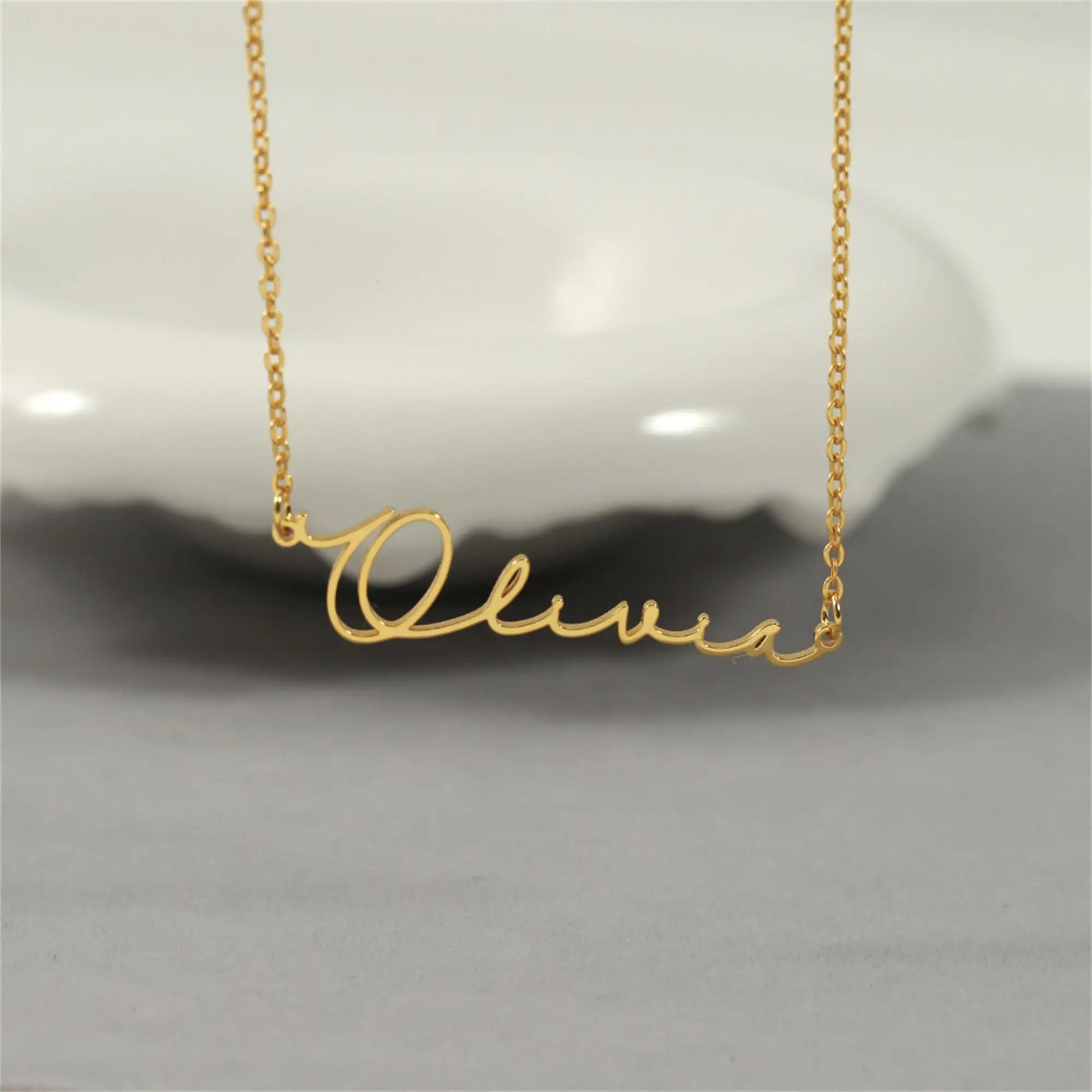 Handwritten Name Necklace For Women Custom Personalized Cursive Name Necklace Stainless Steel Jewelry Name Choker Chain