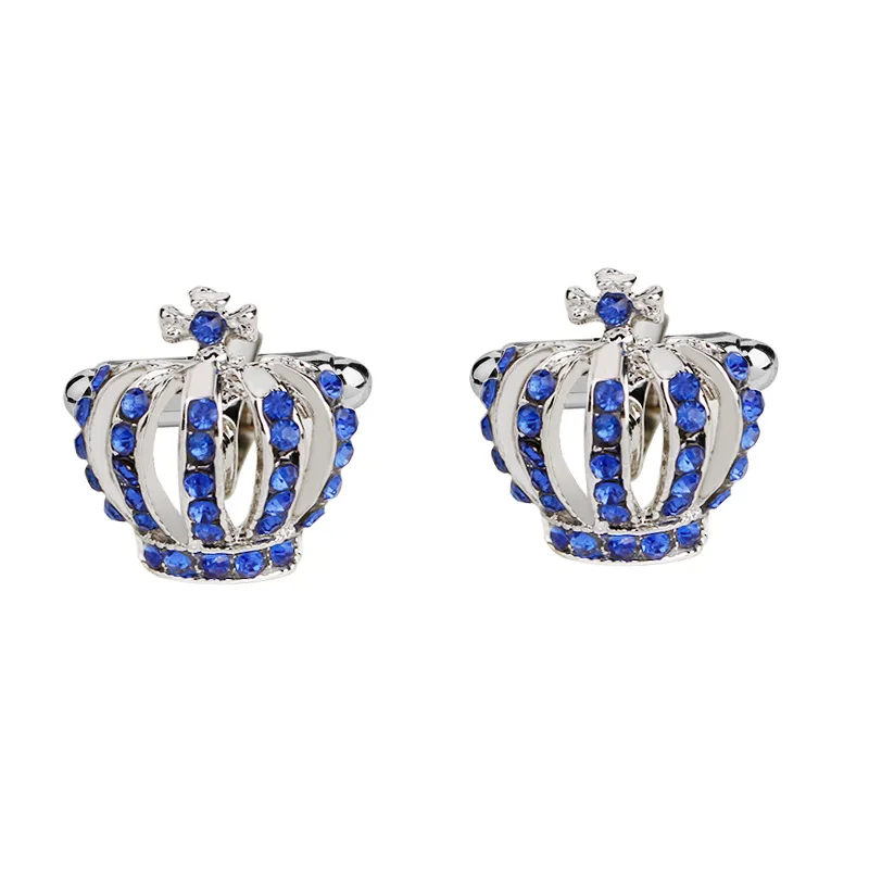 Crown Cufflinks Men Crystal Rhinestone Shirt Cuff Link French Sleeve Shirt Suit Button Wedding Festival Party Male Jewelry Gifts Crown Cufflinks Men Crystal Rhinestone Shirt Cuff Link French Sleeve Shirt Suit Button Wedding Festival Party Male Jewelry Gifts