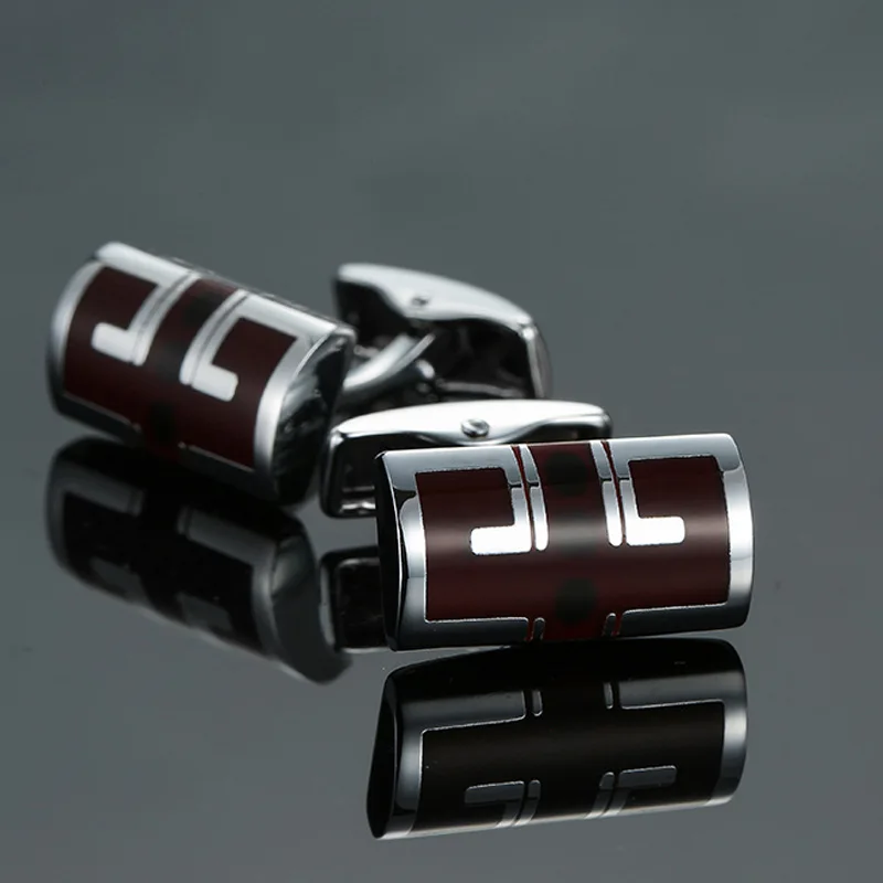 Copper Quality Cufflinks Square Stripes Gold Silver Black Series Cube Cuff Links Men's French Shirt Cufflinks Suit Sleeve Button