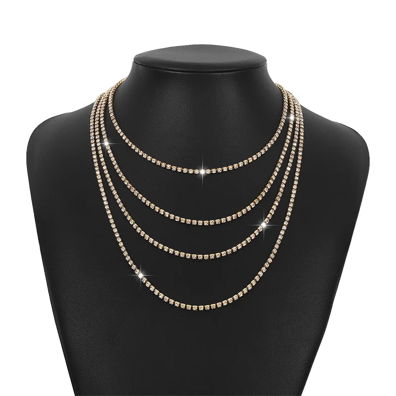Stonefans Sexy Shiny Rhinestone Multilayer Necklaces for Women Fashion Irregular Y Shape Claw Chain Collar Jewelry Accessories