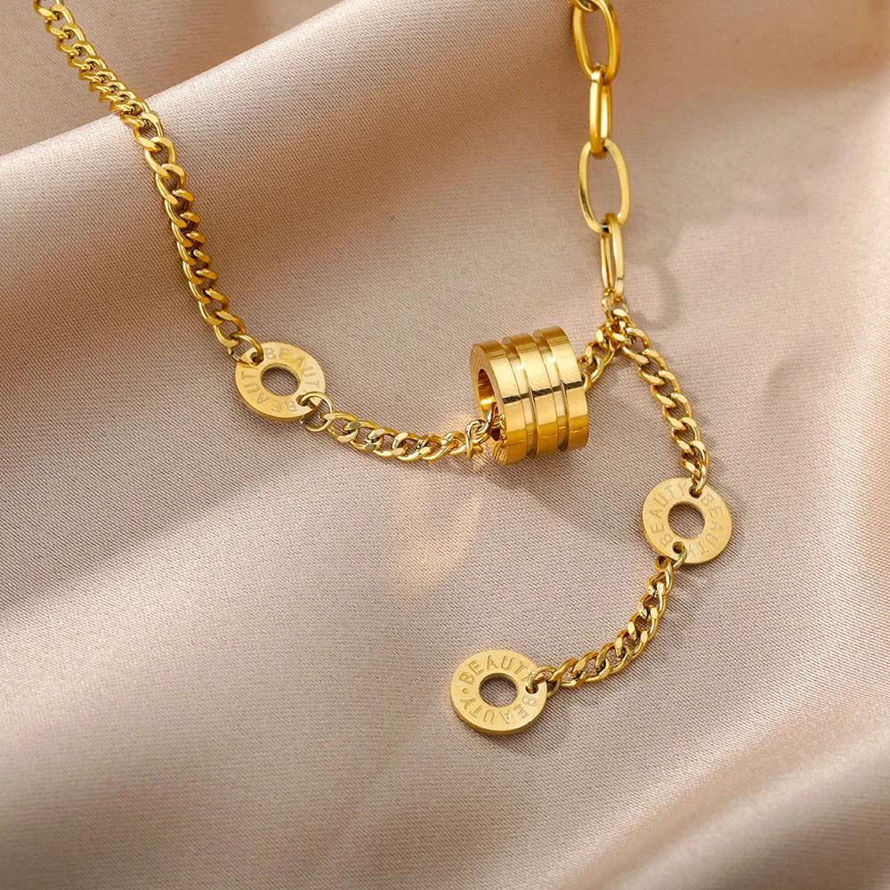 Stainless Steel Gold Color Multi-Layer Geometric Necklace For Women 2022 Trendy New Fashion Party Jewelry Collares Dropshipping Stainless Steel Gold Color Multi-Layer Geometric Necklace For Women 2022 Trendy New Fashion Party Jewelry Collares Dropshipping