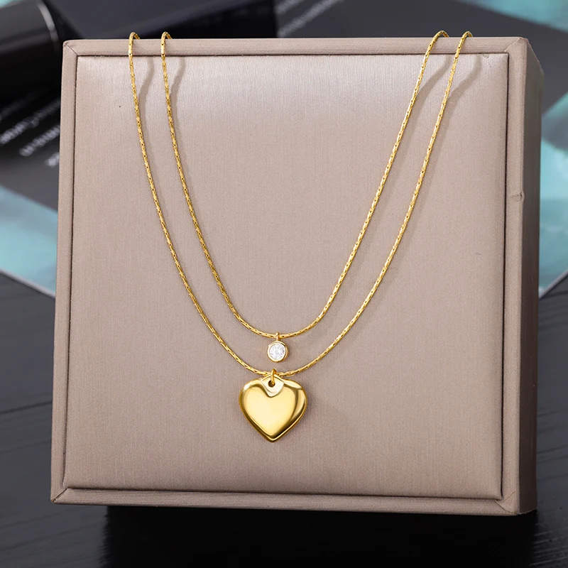 Stainless Steel Gold Color Multi-Layer Geometric Necklace For Women 2022 Trendy New Fashion Party Jewelry Collares Dropshipping Stainless Steel Gold Color Multi-Layer Geometric Necklace For Women 2022 Trendy New Fashion Party Jewelry Collares Dropshipping