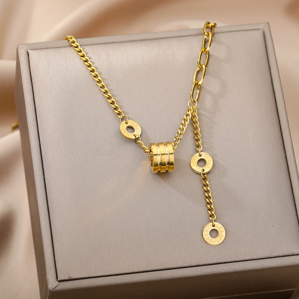 Stainless Steel Gold Color Multi-Layer Geometric Necklace For Women 2022 Trendy New Fashion Party Jewelry Collares Dropshipping Stainless Steel Gold Color Multi-Layer Geometric Necklace For Women 2022 Trendy New Fashion Party Jewelry Collares Dropshipping