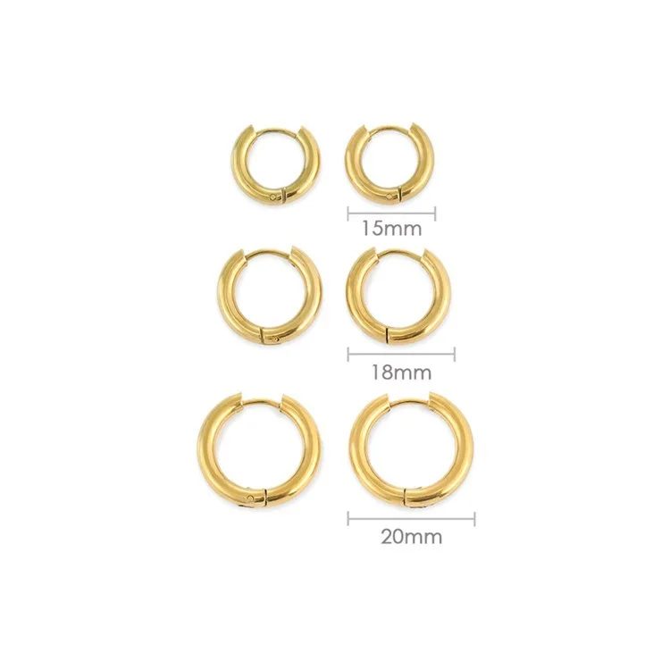 Classic Stainless Steel Round Hoop Earrings For Men Dia 15/18/20mm Circle Hoop Earring Men Piercing Ear Buckle 1Pair Classic Stainless Steel Round Hoop Earrings For Men Dia 15/18/20mm Circle Hoop Earring Men Piercing Ear Buckle 1Pair