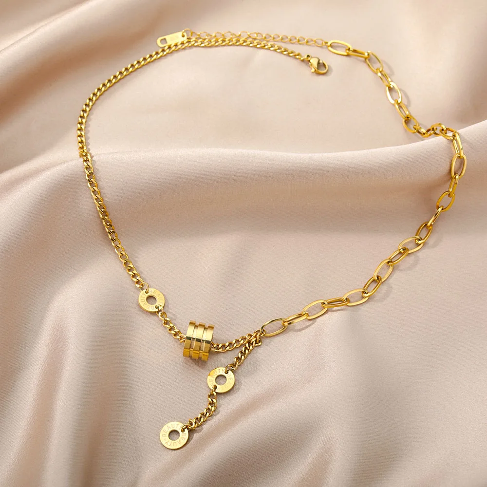 Stainless Steel Gold Color Multi-Layer Geometric Necklace For Women 2022 Trendy New Fashion Party Jewelry Collares Dropshipping Stainless Steel Gold Color Multi-Layer Geometric Necklace For Women 2022 Trendy New Fashion Party Jewelry Collares Dropshipping