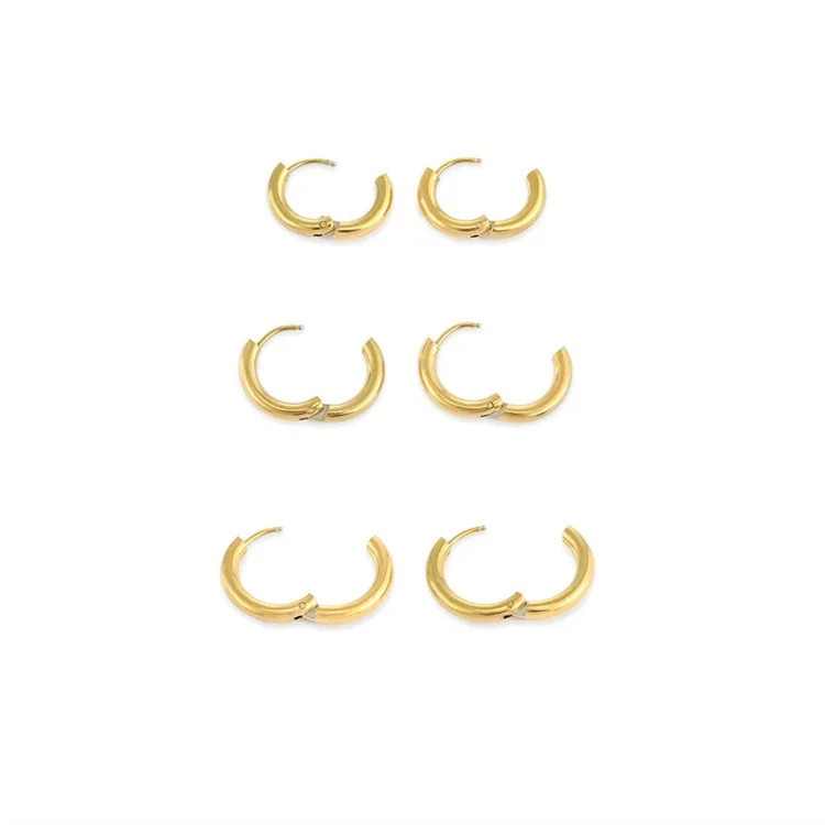 Classic Stainless Steel Round Hoop Earrings For Men Dia 15/18/20mm Circle Hoop Earring Men Piercing Ear Buckle 1Pair Classic Stainless Steel Round Hoop Earrings For Men Dia 15/18/20mm Circle Hoop Earring Men Piercing Ear Buckle 1Pair