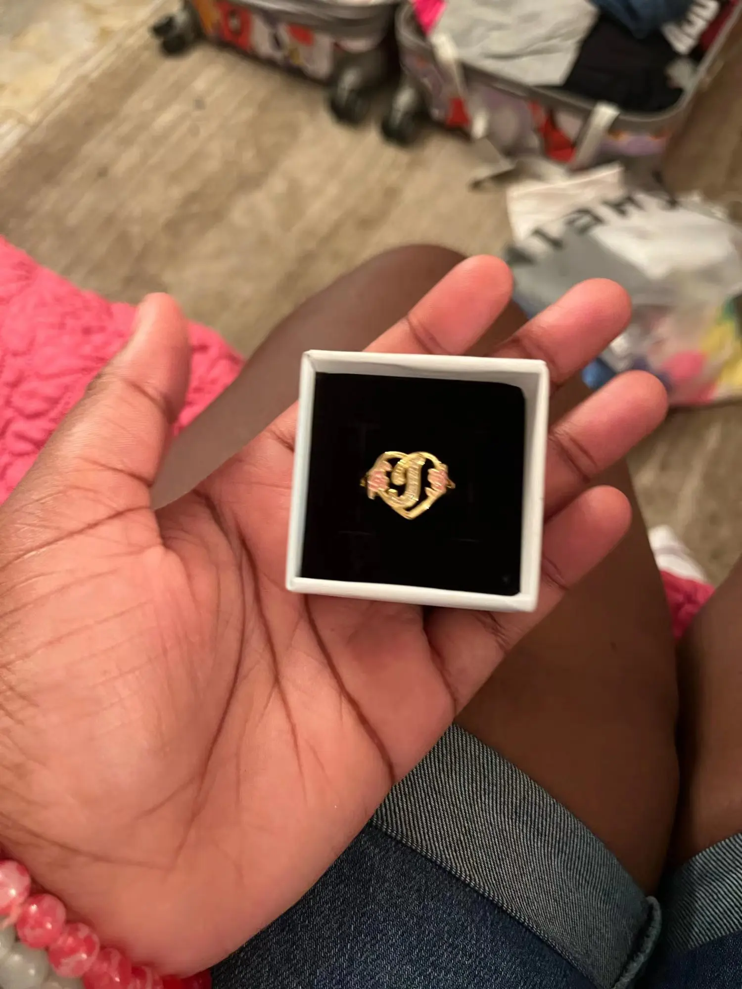 DUOYING Custom Initials Heart Adjustable Ring For Women Personalized Enamel Flower A-Z Letter Rings Hiphop Fashion Jewelry Gifts