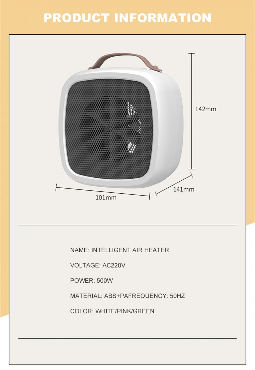 Xiaomi Mini Electric Heater Fan 500W Air Heater Portable Room Heater Winter Hand Warmer Office Electric Warmer Home Appliances