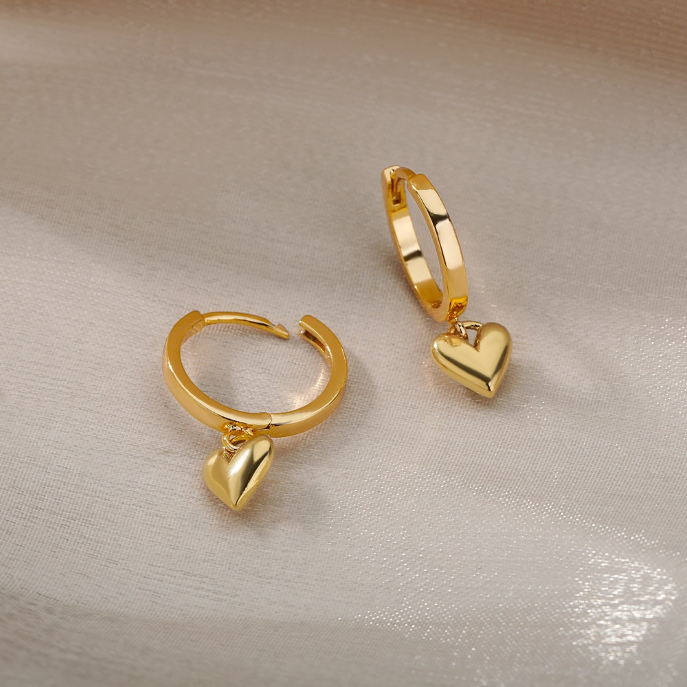 Heart Earring For Women Girl Stainless Steel Vintage Gold Love Heart Love Earring Accessorize Jewelry Gift Bijoux Femme 2022 Heart Earring For Women Girl Stainless Steel Vintage Gold Love Heart Love Earring Accessorize Jewelry Gift Bijoux Femme 2022