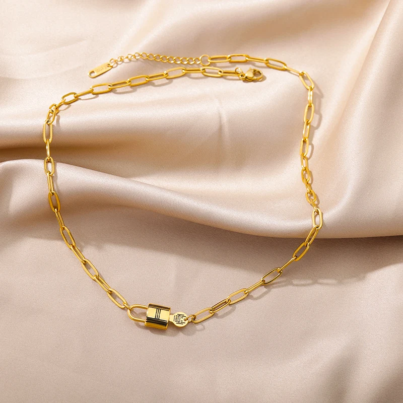 Stainless Steel Gold Color Multi-Layer Geometric Necklace For Women 2022 Trendy New Fashion Party Jewelry Collares Dropshipping Stainless Steel Gold Color Multi-Layer Geometric Necklace For Women 2022 Trendy New Fashion Party Jewelry Collares Dropshipping
