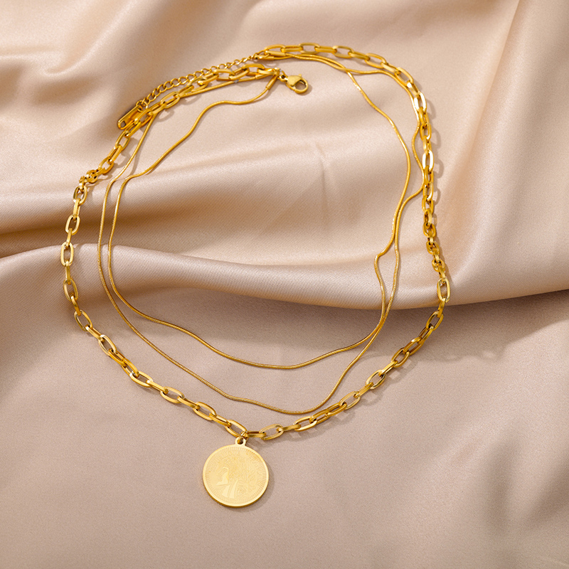 Stainless Steel Geometry Star Moon Butterfly Pendant Multilayer Chain Choker Necklace For Women Wedding Accessories Dropshipping