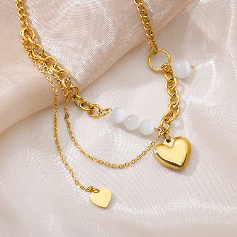 Stainless Steel Geometry Star Moon Butterfly Pendant Multilayer Chain Choker Necklace For Women Wedding Accessories Dropshipping