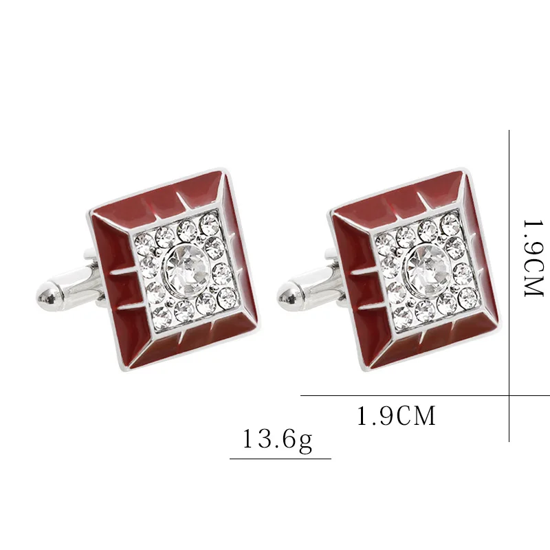 Square Cufflinks Mens Red/Black Enamel Business Cuff Links Button Vintage Retro French Suit Shirt Cufflink Wedding Jewelry Men Square Cufflinks Mens Red/Black Enamel Business Cuff Links Button Vintage Retro French Suit Shirt Cufflink Wedding Jewelry Men