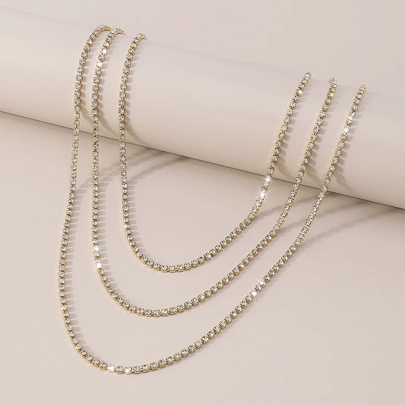 Stonefans Sexy Shiny Rhinestone Multilayer Necklaces for Women Fashion Irregular Y Shape Claw Chain Collar Jewelry Accessories