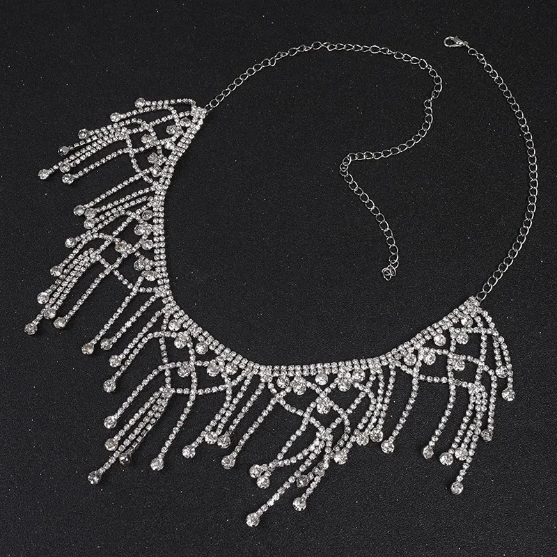 Stonefans Luxury Shiny Long Tassel Headdress for Women Party Fashion Wedding Headpiece Headbands Bride Hair Accessories Gift